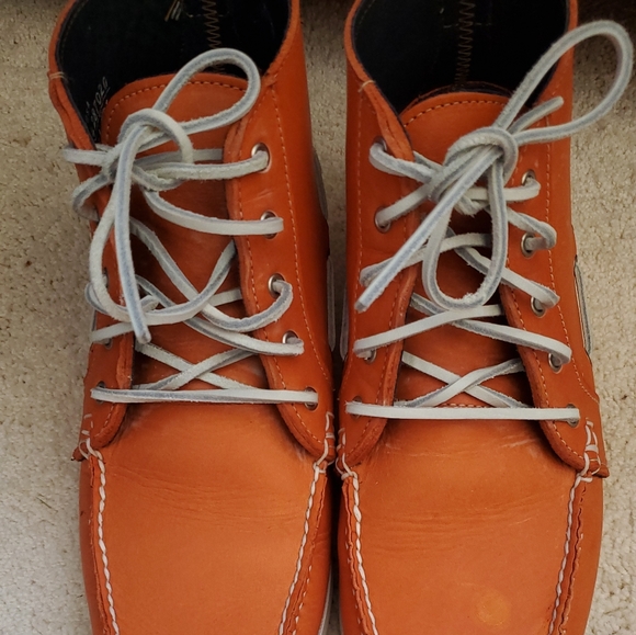 Ralph Lauren Orange Leather Hi Top Boots - Picture 4 of 15